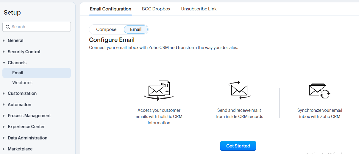 Integrating email setup | Zodopt | Zoho CRM | Zoho Premium partners 