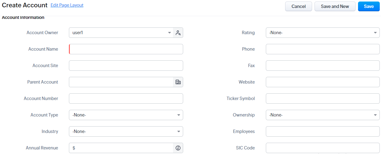 Creating Account | Zoho CRM | Zodopt | Zoho premium partners