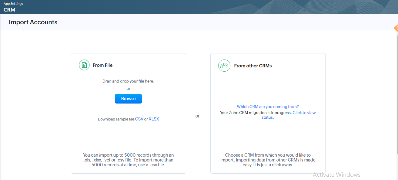 Importing accounts | Zoho CRM | Zodopt | Zoho premium partners