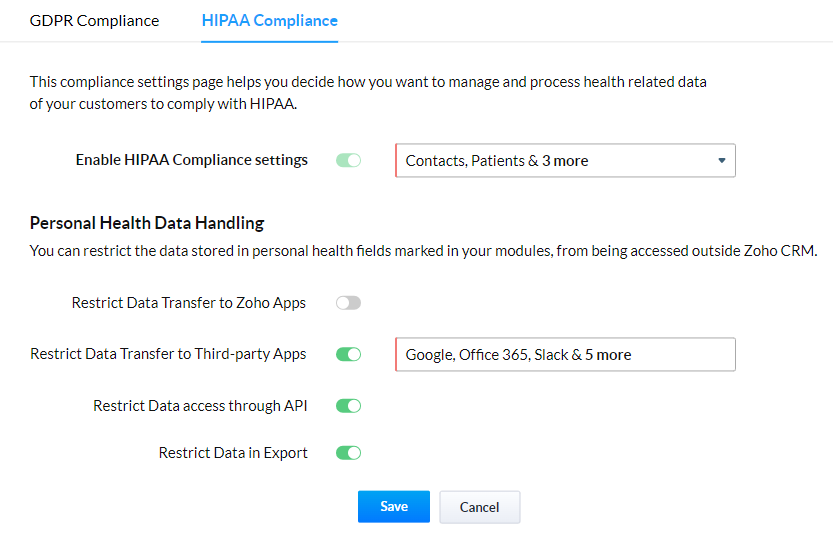 Compliance with data protection regulation | Zoho CRM | Zodopt | Zoho Premium Partners