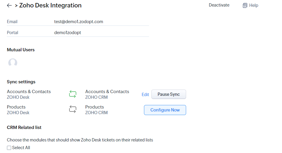 Customer support integration | Zoho CRM | Zodopt | Zoho Premium Partner