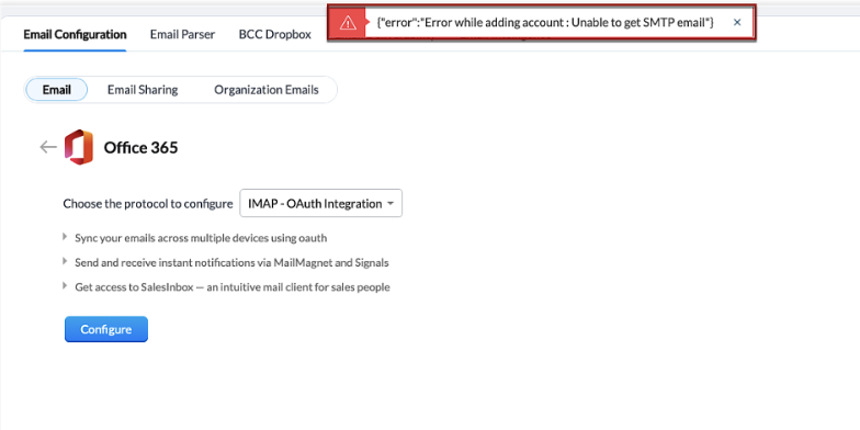 Incorrect setup | Zoho CRM | Zodopt | Zoho Premium Partners