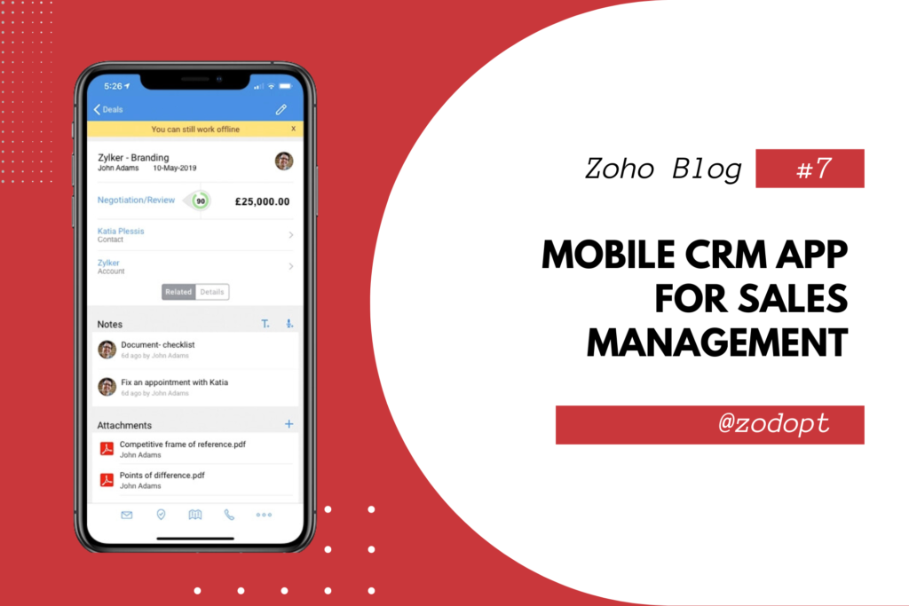 Mobile CRM app for Sales Management | Zodopt | Zoho Premium partner